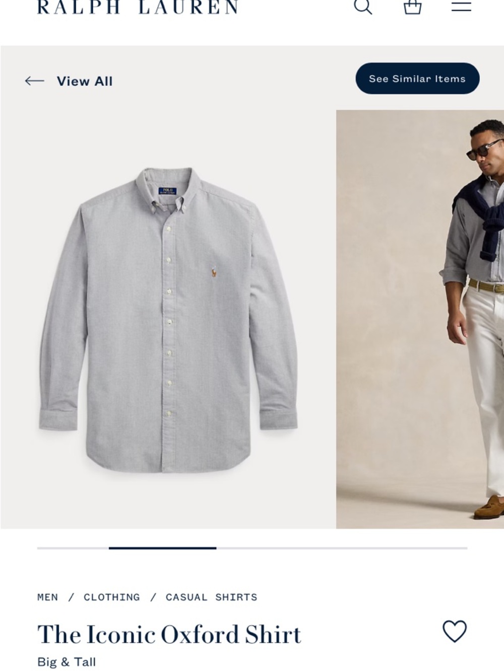 Ralph Lauren Men’s Oxford Button-Down Shirt — Light  blue 16 -34